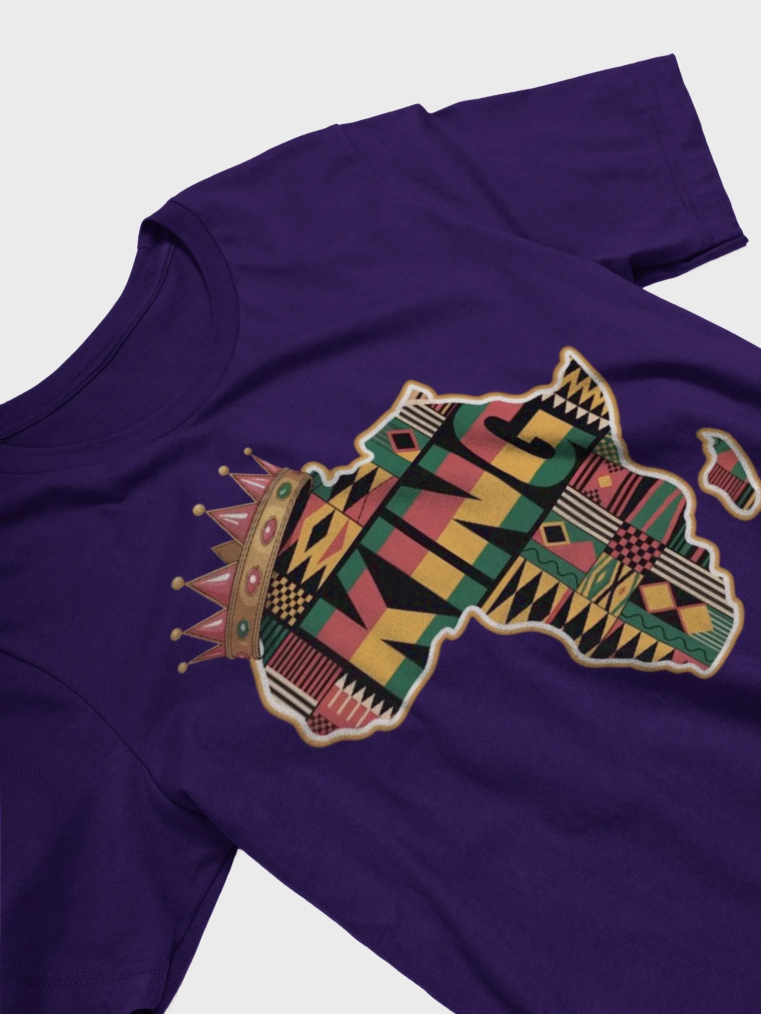African King Kente Print Pattern Map of Africa Supersoft T-shirt product image (24)