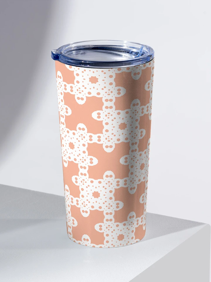 Stainless Steel Tumbler - 20oz - Reef Maze - White on Peach product image (1)