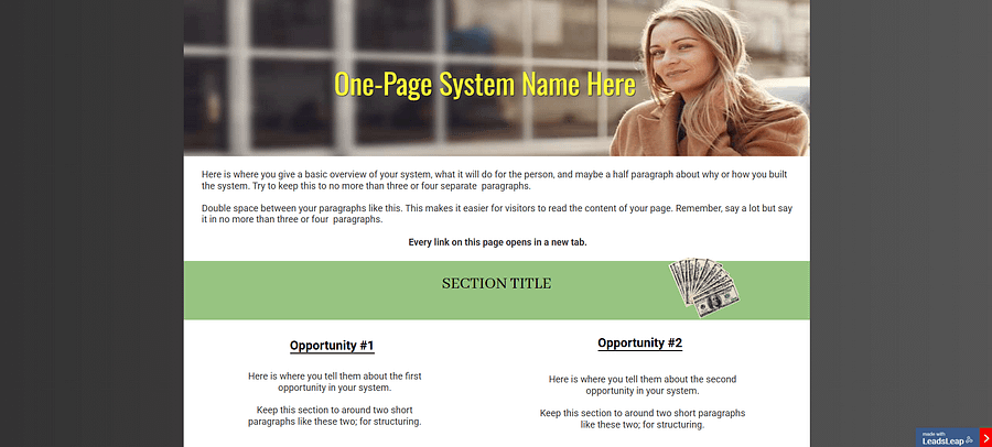 One-Page Marketing System Leads Leap Template product image (1)