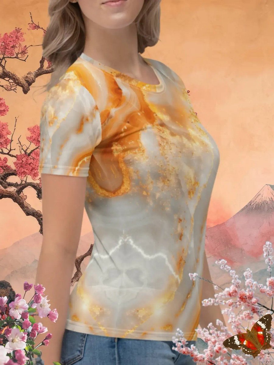 Orange Marble Print T-Shirt product image (3)