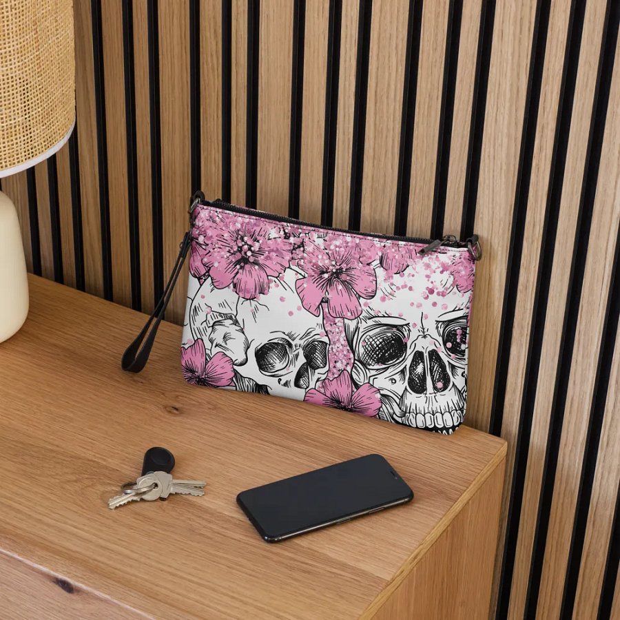 Skull & Pink Flowers Purse product image (5)