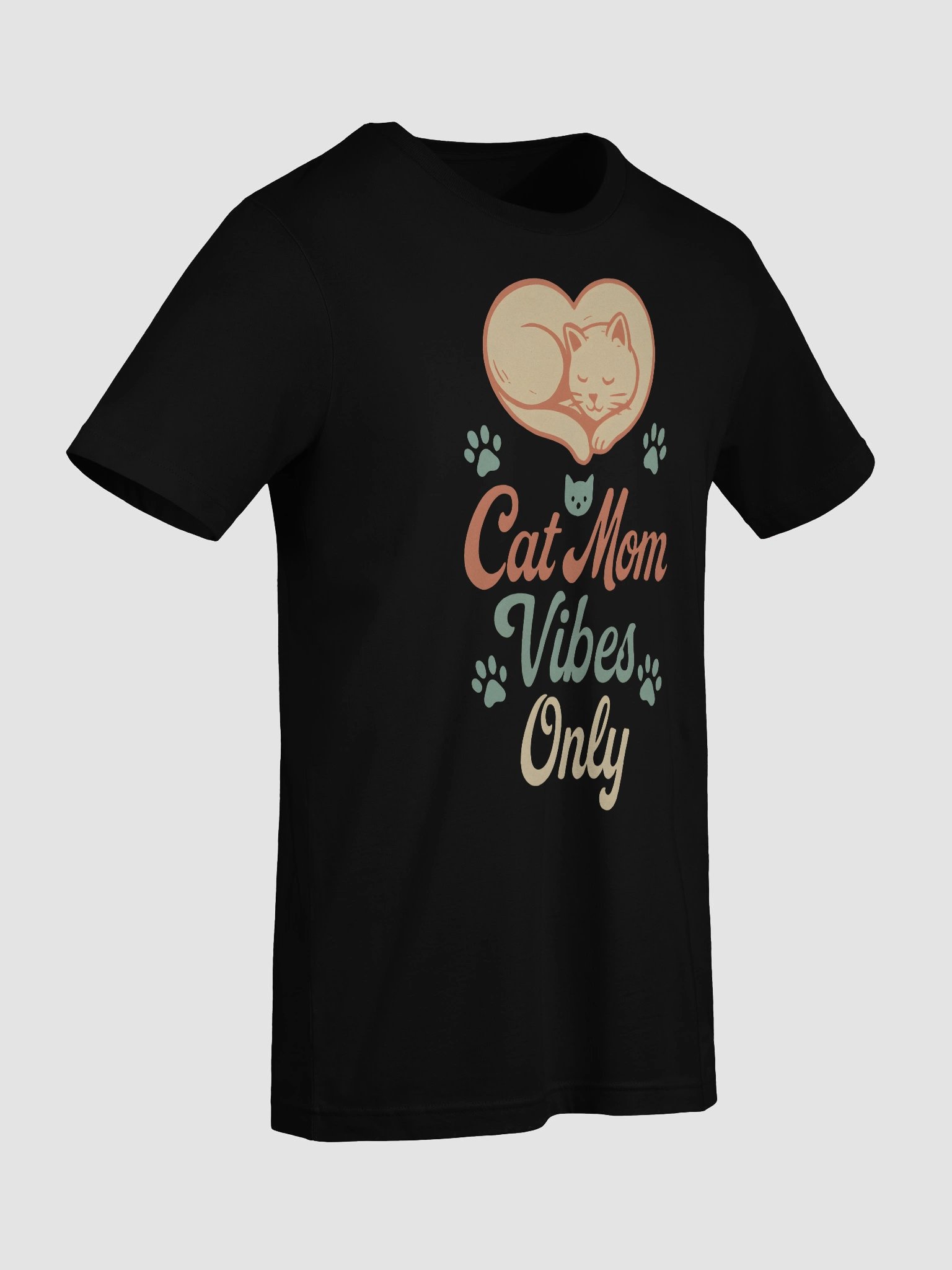 Cat Mom Vibes Only Heart T-Shirt product image (9)