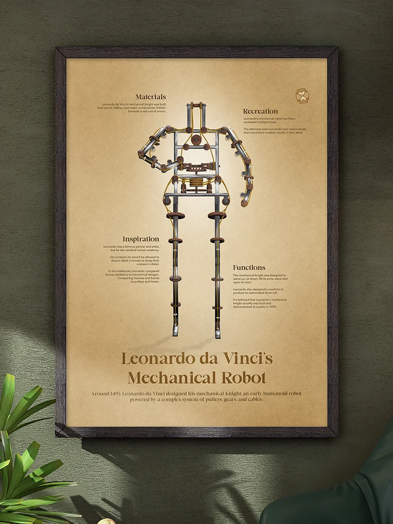 Leonardo da Vinci's Mechanical Robot (Framed poster) product image (2)