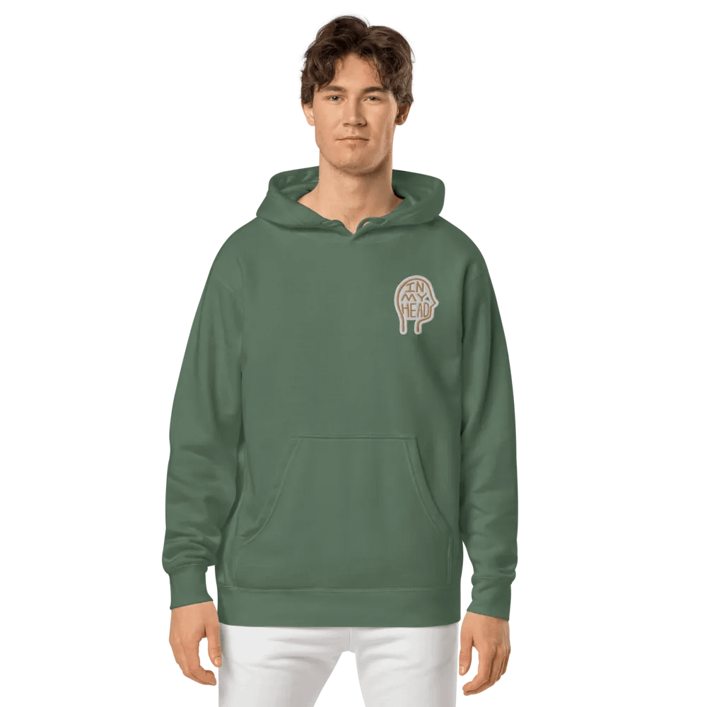 In My Head (L.C. brown bubble design) embroidered pigment hoodie product image (2)