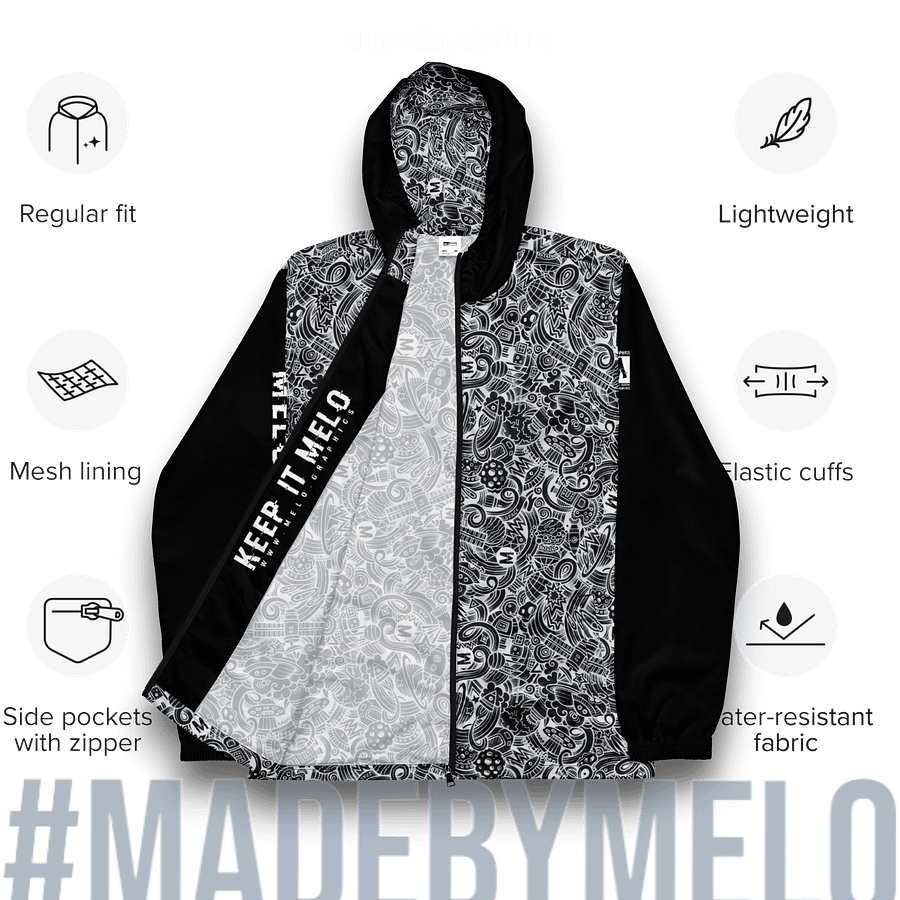 Dark Space Scribble - Ultimate Windbreaker Jacket | #MadeByMELO product image (3)