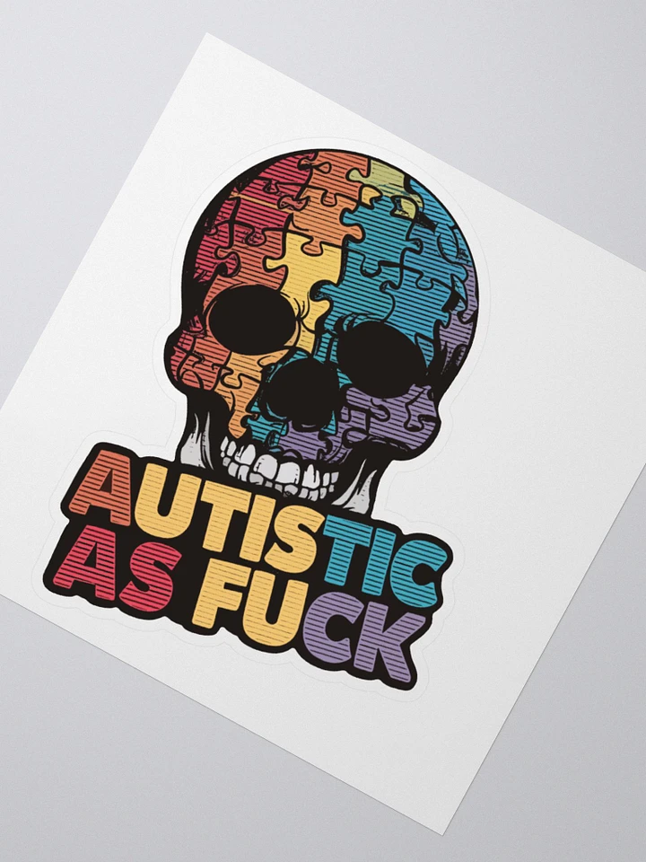 Autistic As Fuck Puzzle Piece Skull Vinyl Sticker product image (5)