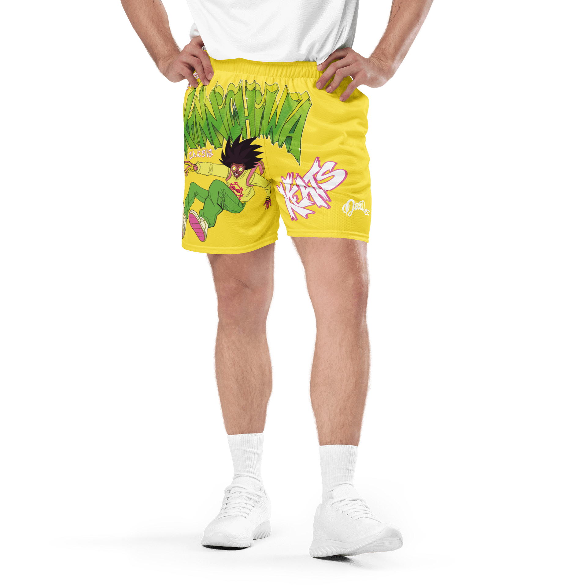 KONNICHIWA - Yellow Mesh Shorts (with pockets) product image (5)