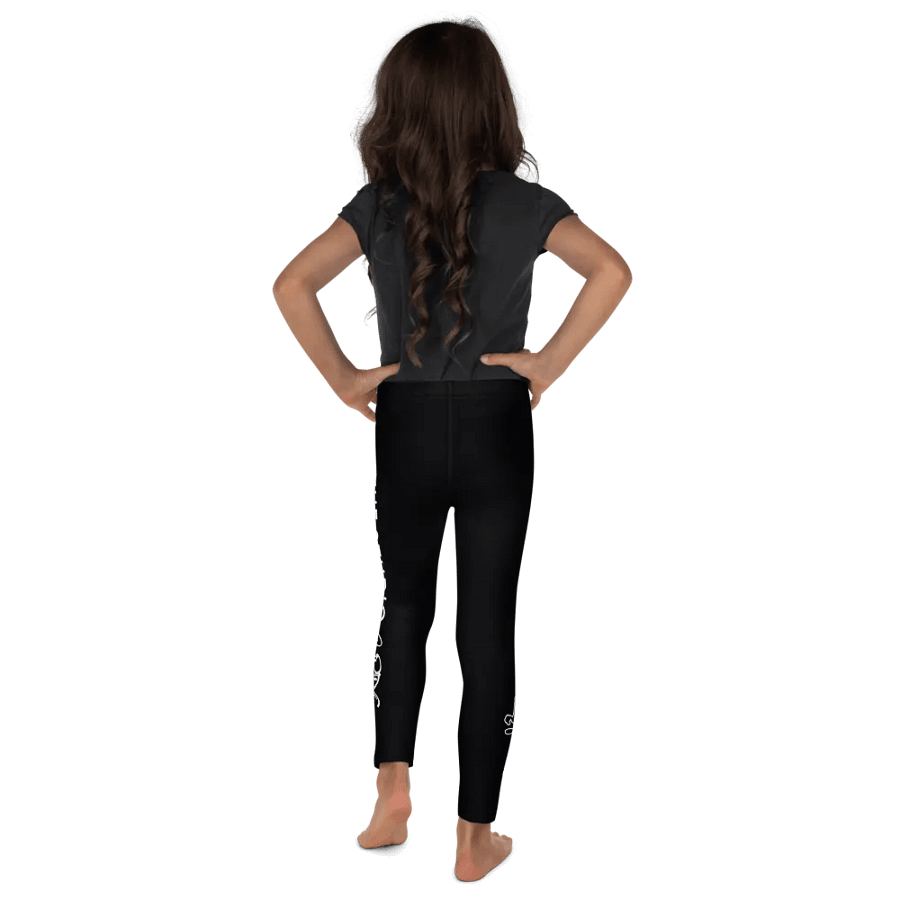 Kids Leggings | Black with White Text/Logo product image (5)
