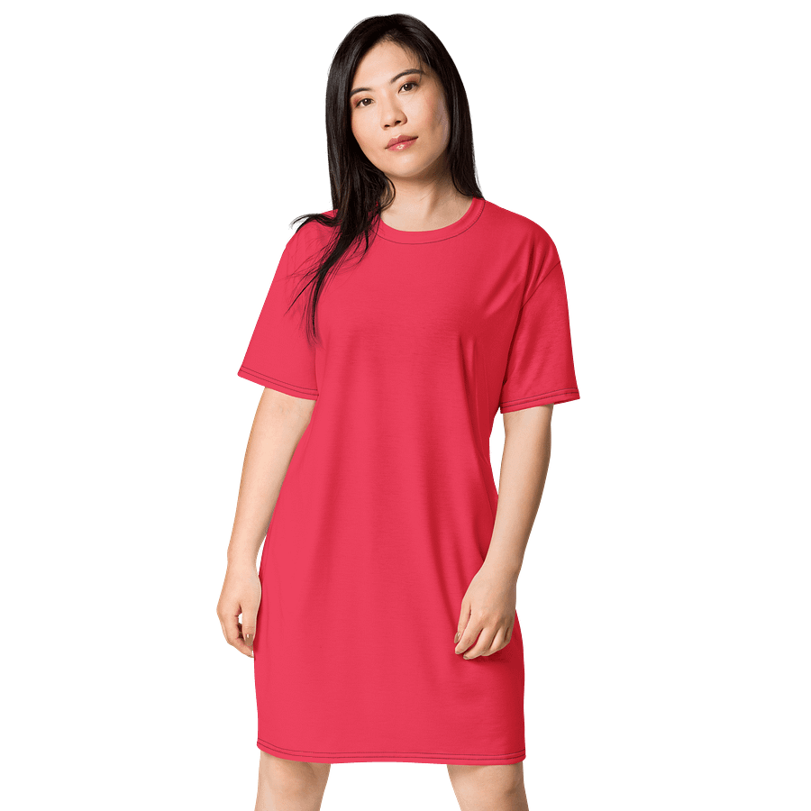 Oversized T-Shirt Dress - Vivid Radical Red, Sizes 2XS-6XL product image (1)