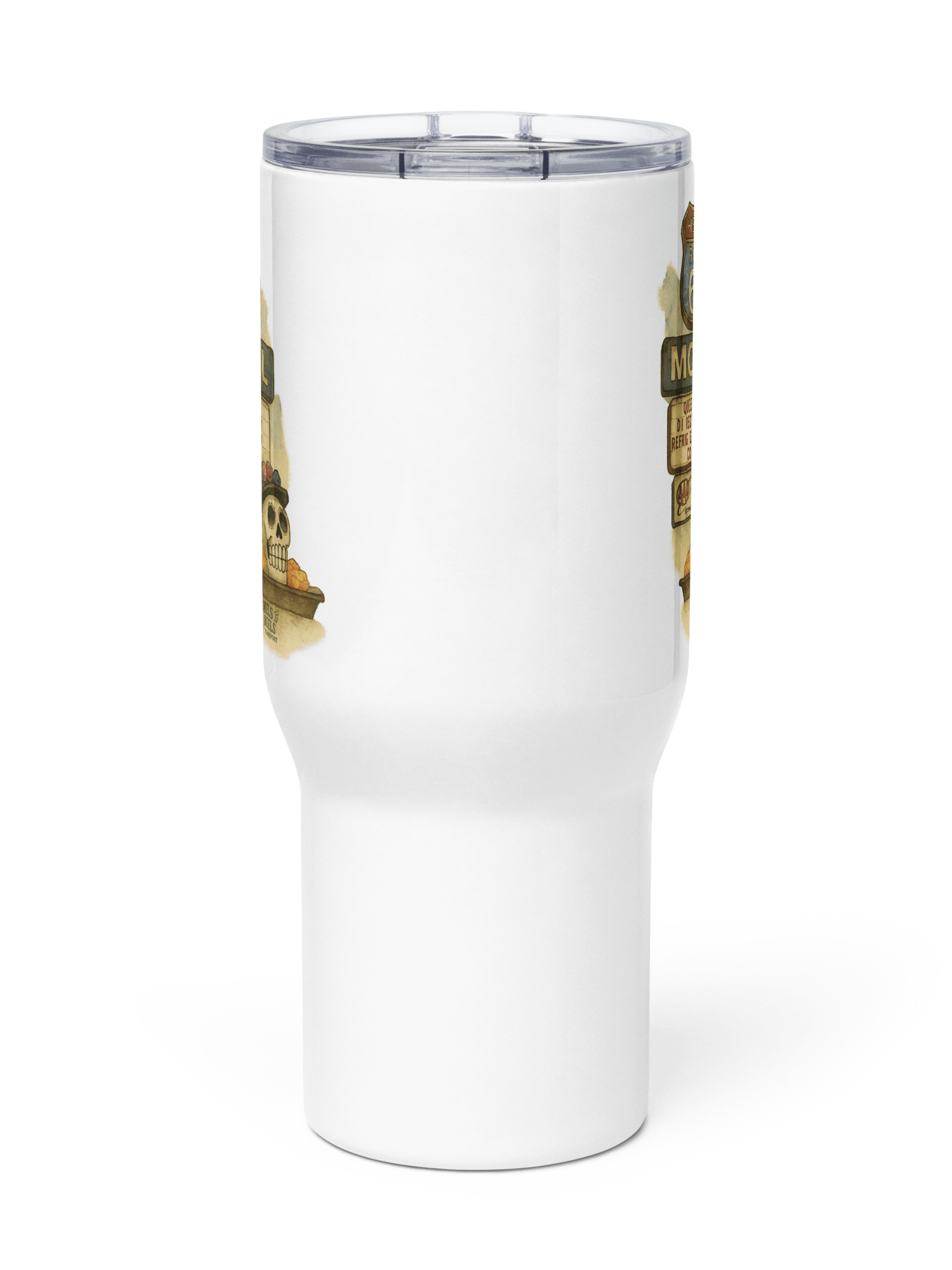 Route 66 Day of the Dead Travel Mug – Mel’s Angels Motel Skull Día de los Muertos Tumbler product image (6)