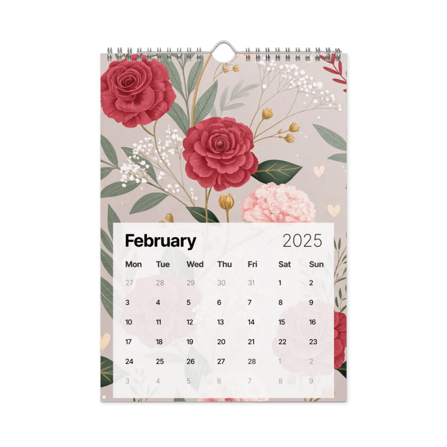 SEAMLESS FLORAL PATTERN WALL CALENDAR 2025 product image (5)