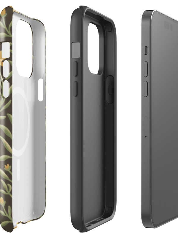 Golden field MagSafe® tough case for iPhone. Elegant floral design on dark background product image (13)