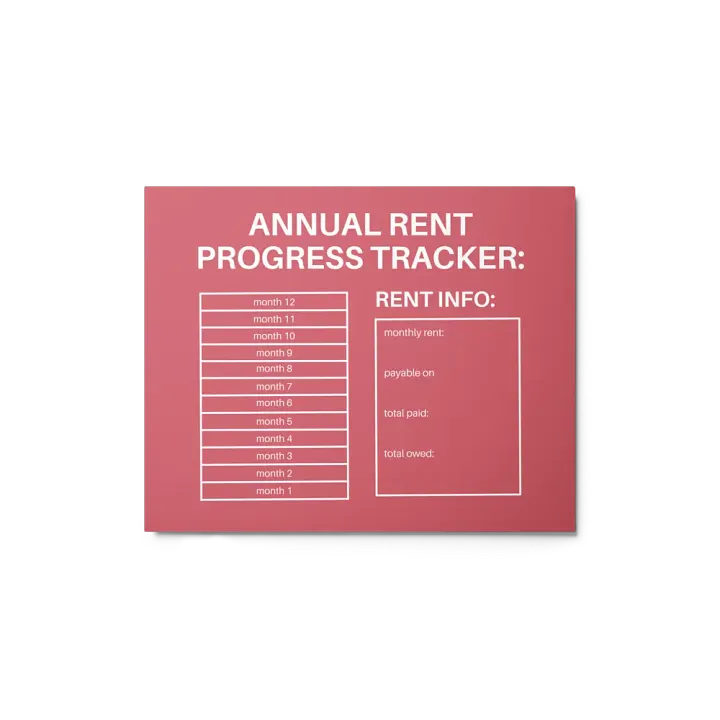 ANNUAL RENT TRACKER (white design 1) product image (1)