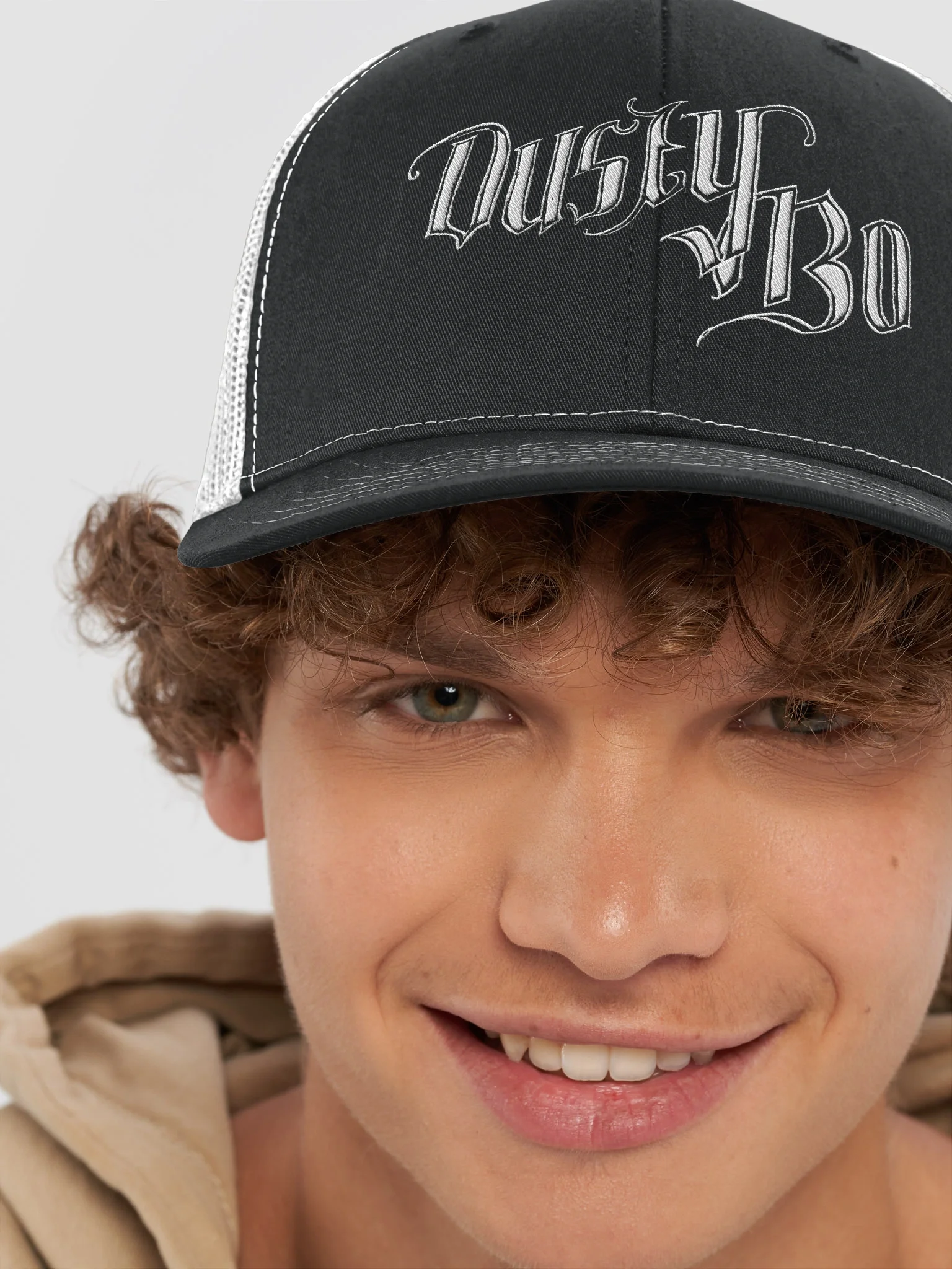 B&W Trucker Hat (Embroidered) product image (8)