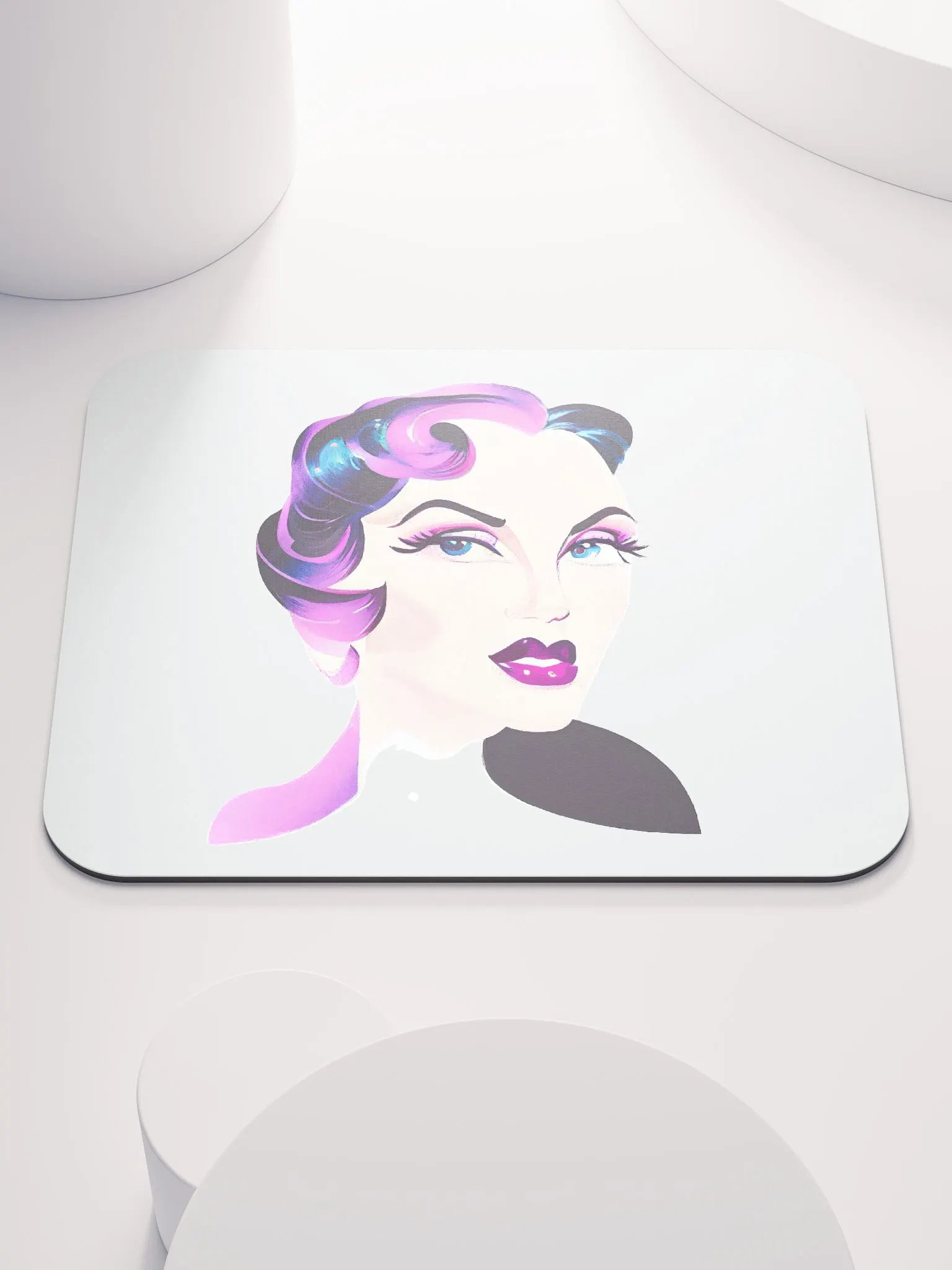 Striking Retro Lady Mouse Mat product image (1)