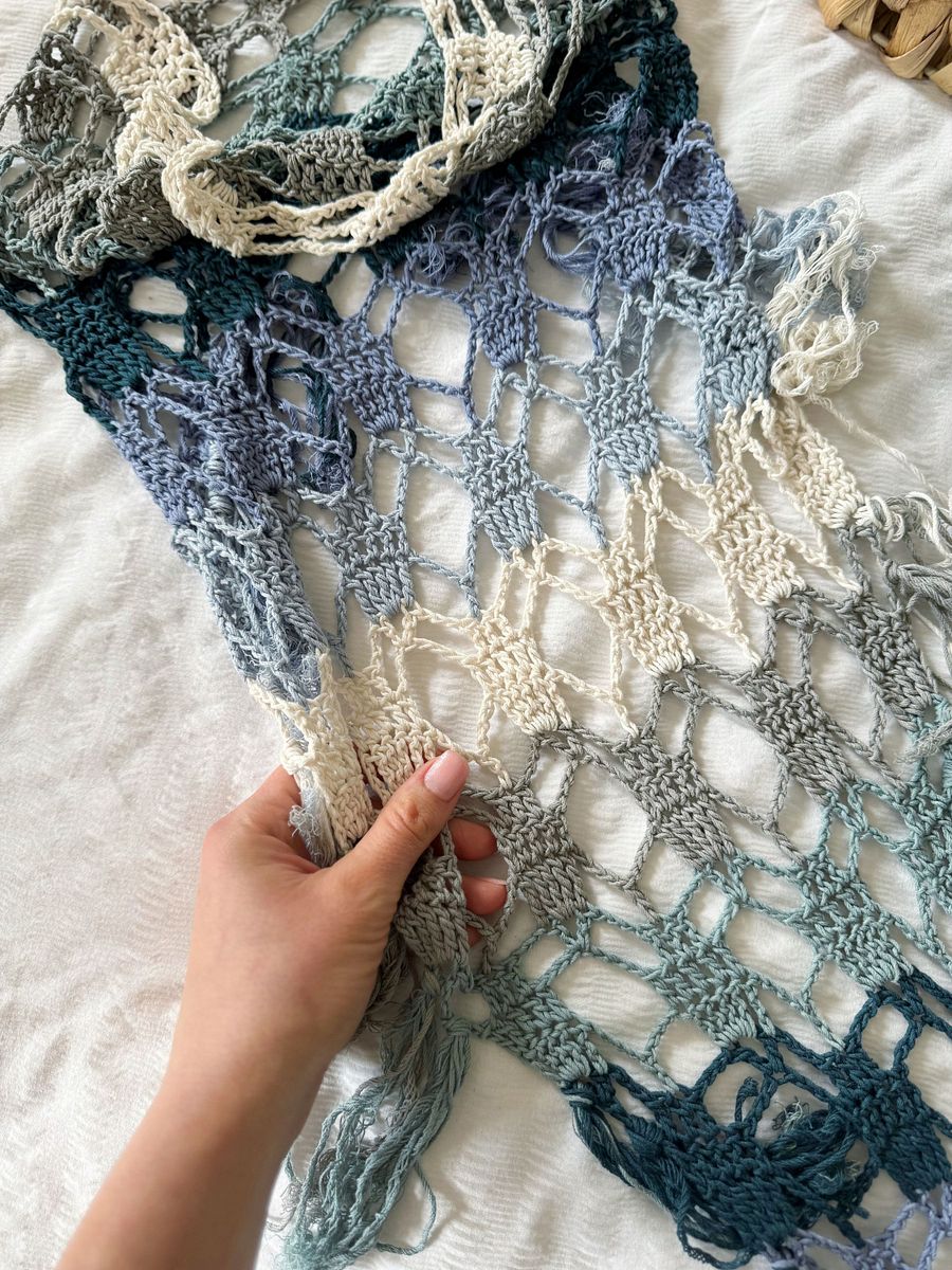 Sea Glass Bandana Crochet Cowl Scarf Pattern product image (10)