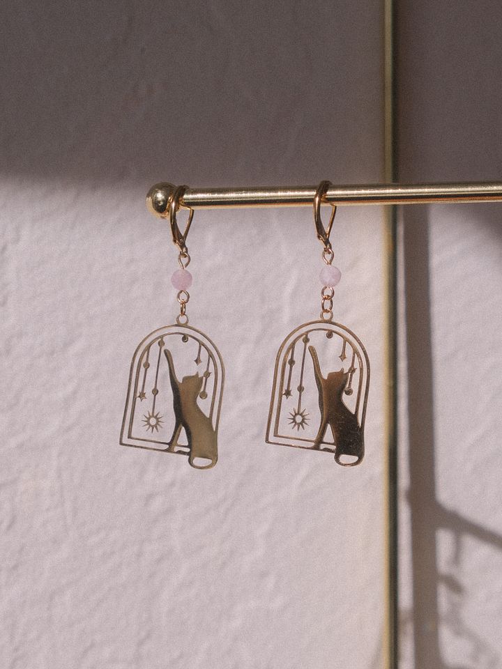 Celestial cat - Kunzite earrings product image (1)