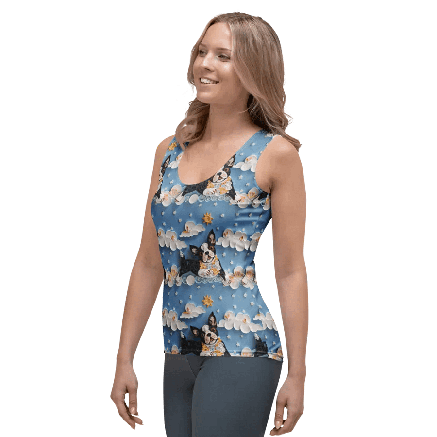 Quillwork Boston Terrier Sunny Day All-Over Print Tank product image (3)