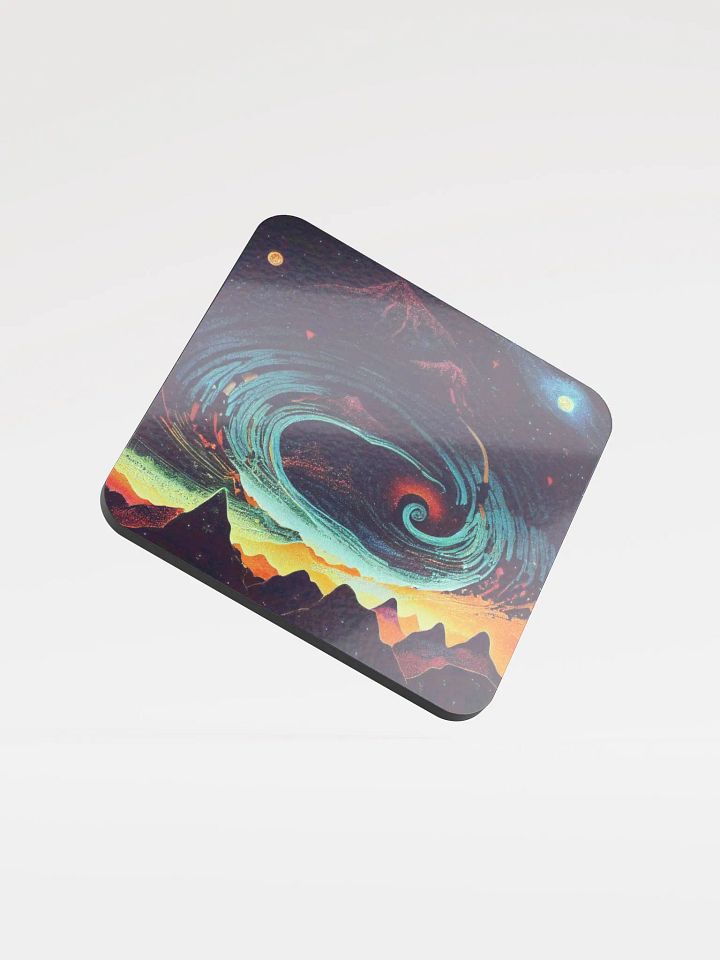 Cosmic Swirl Glossed Cork Coaster product image (1)