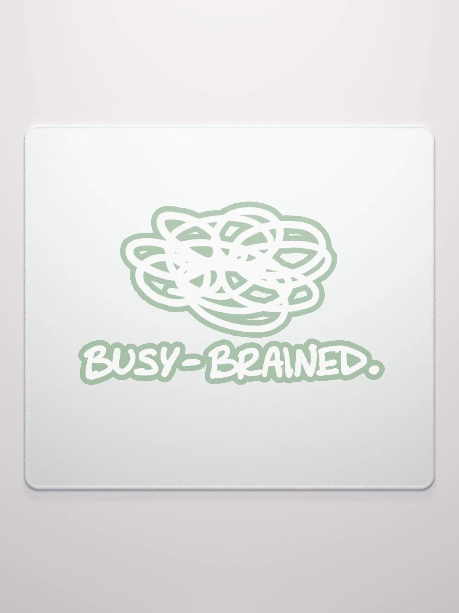 BUSY-BRAINED (lined design, #96B697) mouse pad product image (2)