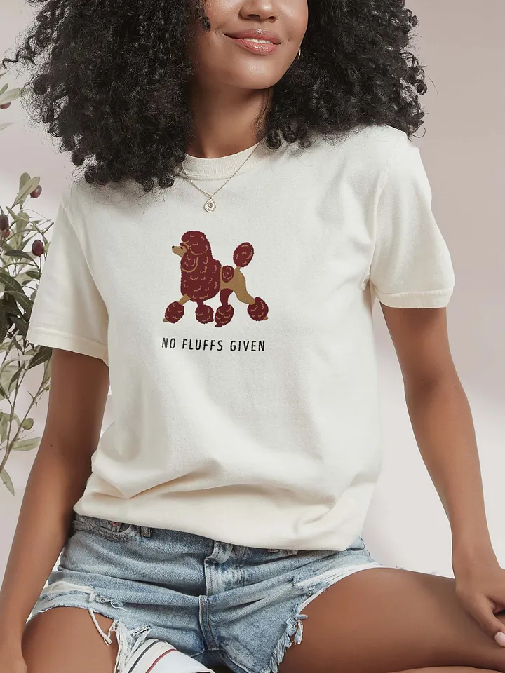 No Fluffs Given T-Shirt(Embroidered) of a Standard Poodle(Chocolate) product image (2)