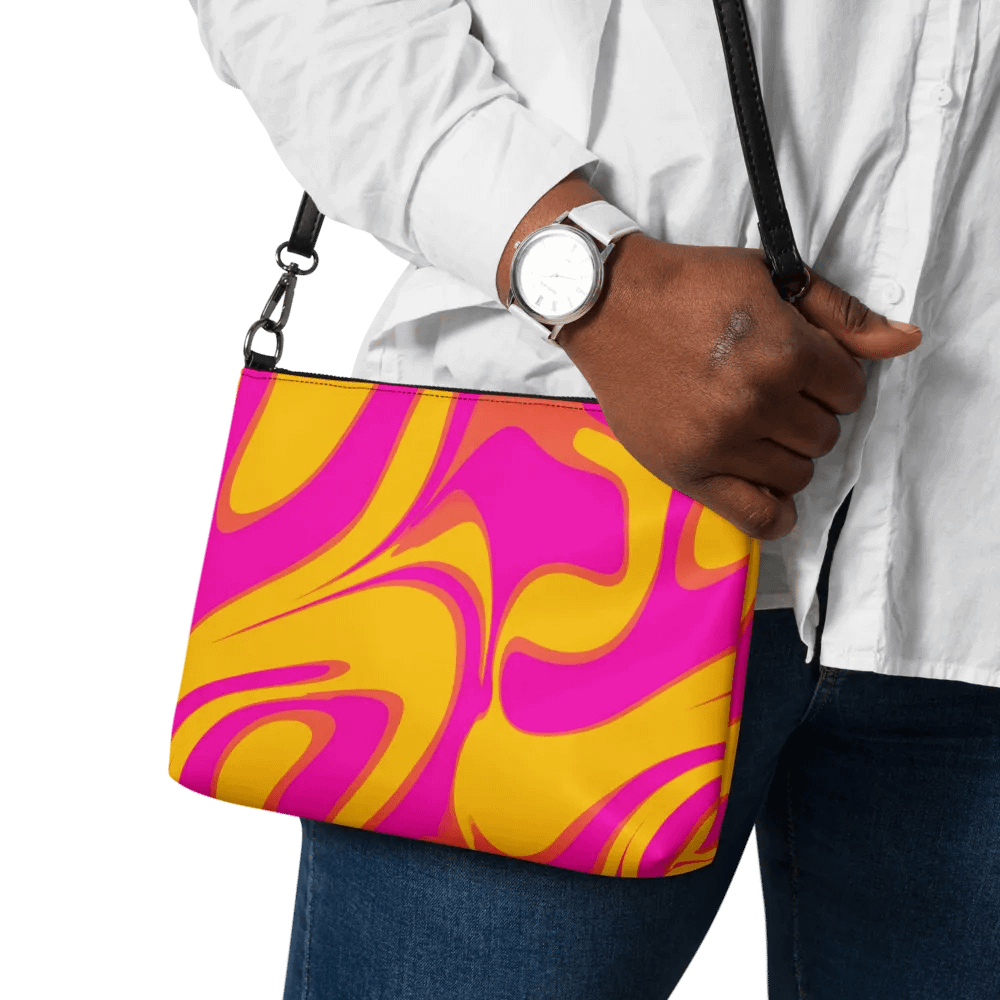 Pink and Yellow Psychedelic Swirls Crossbody Bag product image (11)