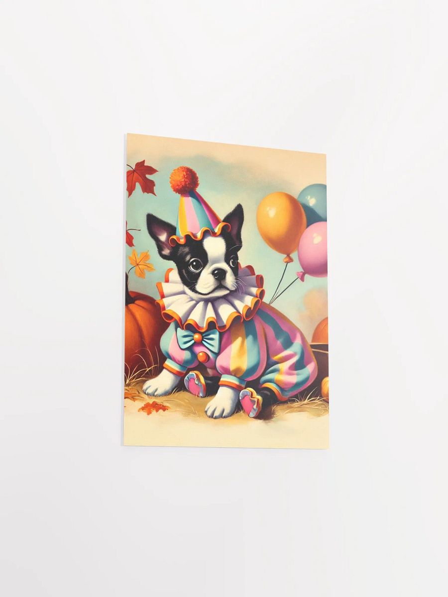 Whimsical Clown Boston Terrier Puppy Premium Poster product image (22)