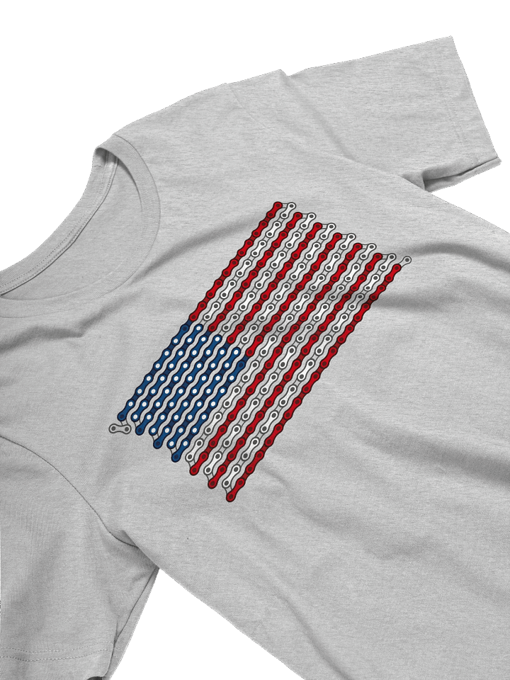 USA 50 States Bike Chain Flag on Light Color Supersoft Tee product image (2)
