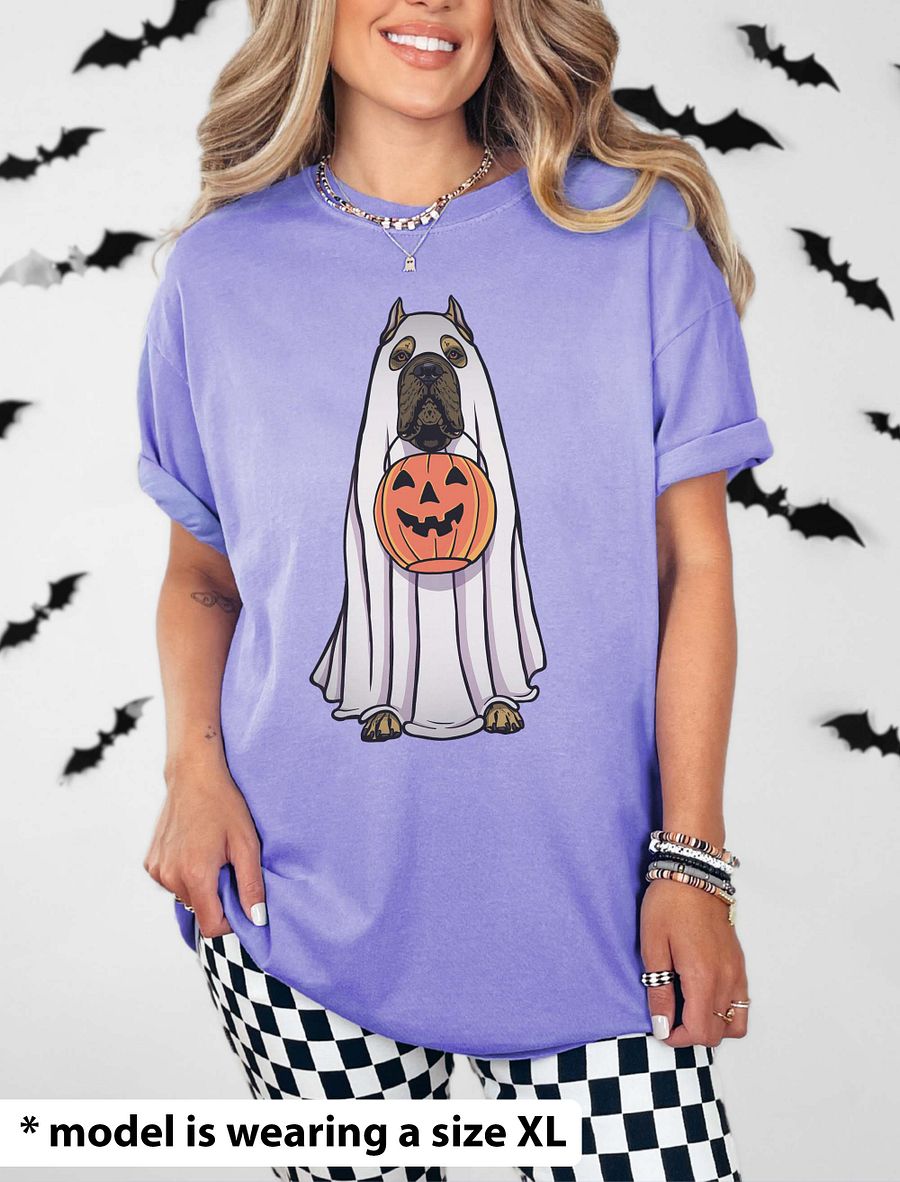 Funny Halloween Cane Corso T-Shirt | Funny Cane Corso Wearing a Ghost Costume and Holding a Pumpkin Basket product image (24)
