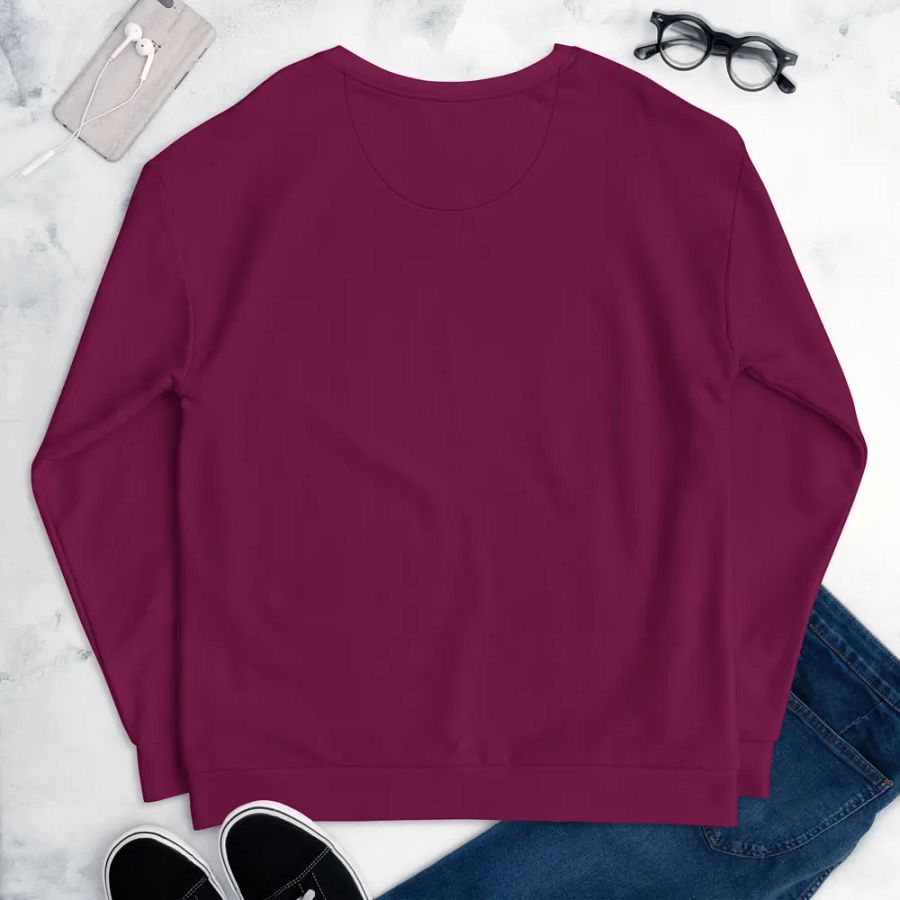 Plain Dark Burgundy Red True Summer Unisex Recycled Polyester Heavyweight Premium Sweatshirt by Treasure Pie product image (9)