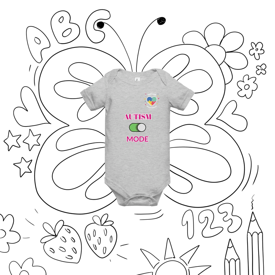 Autism Mode Puzzle Heart Baby Onesie product image (8)