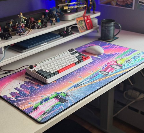 Synth City Super Drive deskmats are in my shop. It was a lot of work to turn this old piece into something with a lot more mo...
