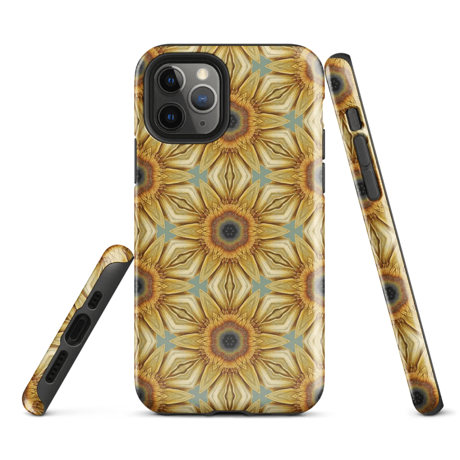 Tough Phone Case for iPhone® - Abstract Sunflower Hex Geometric Design product image (1)
