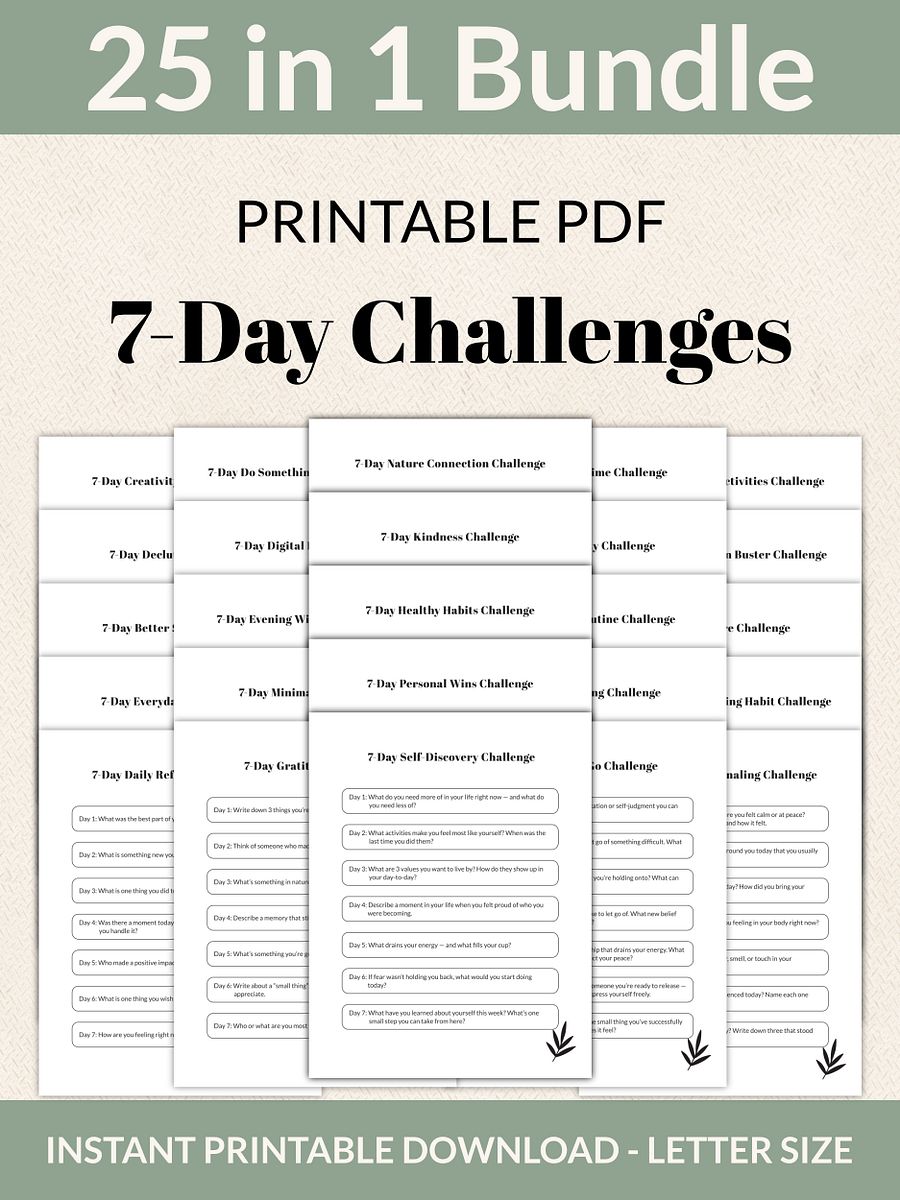 25 Printable 7-Day Challenges Mega Bundle product image (1)