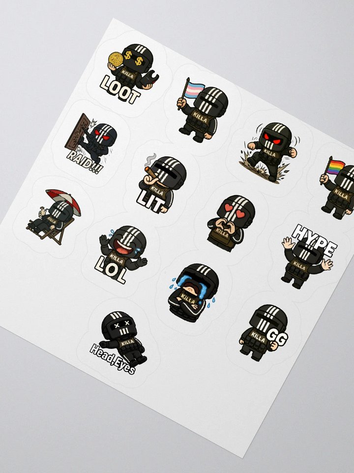 Killa Emote Sticker Sheet – Loot. Laugh. Slay. product image (2)