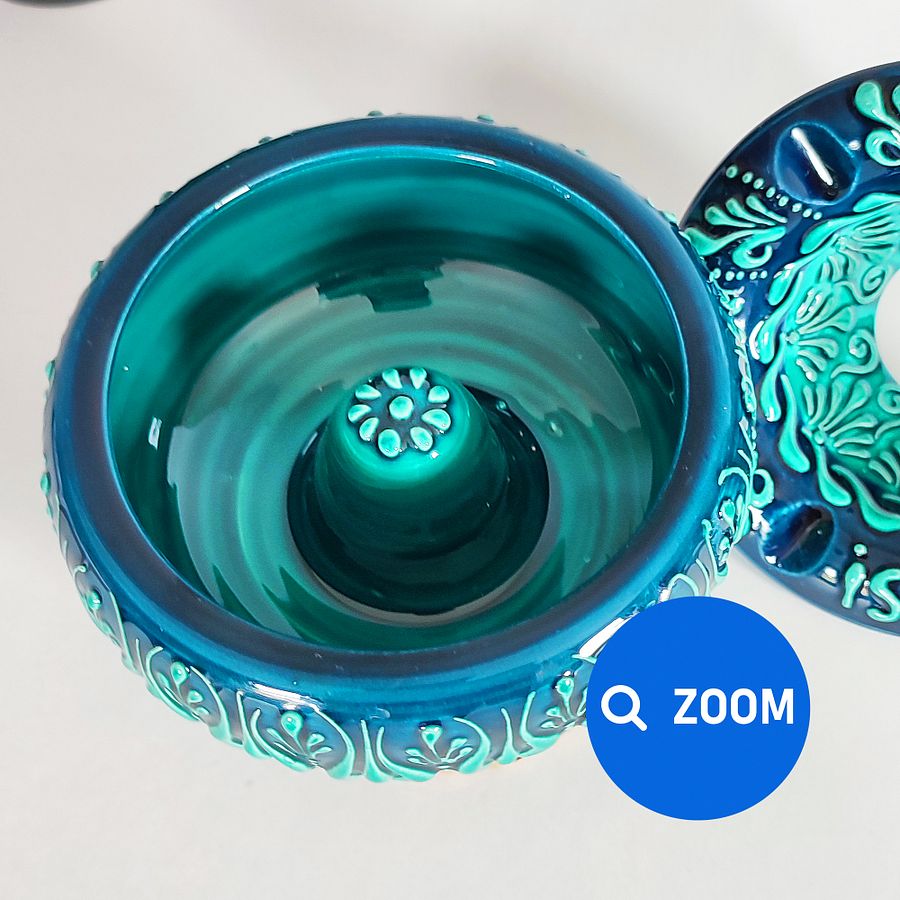 Ceramic ashtray, turquoise/green/emerald — handmade pottery product image (8)
