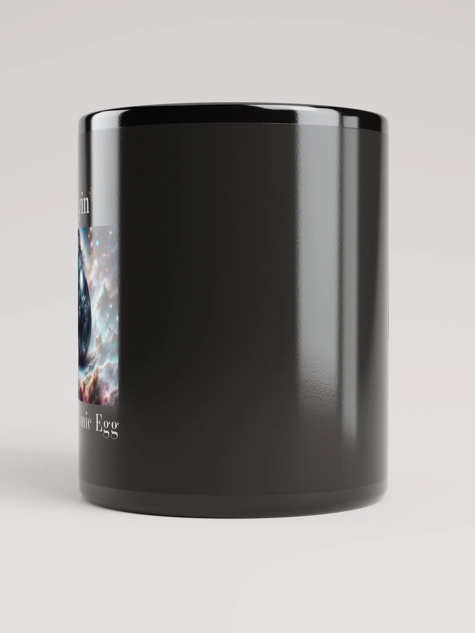 Ayin: the Cosmic Egg | Black Glossy Mug product image (6)