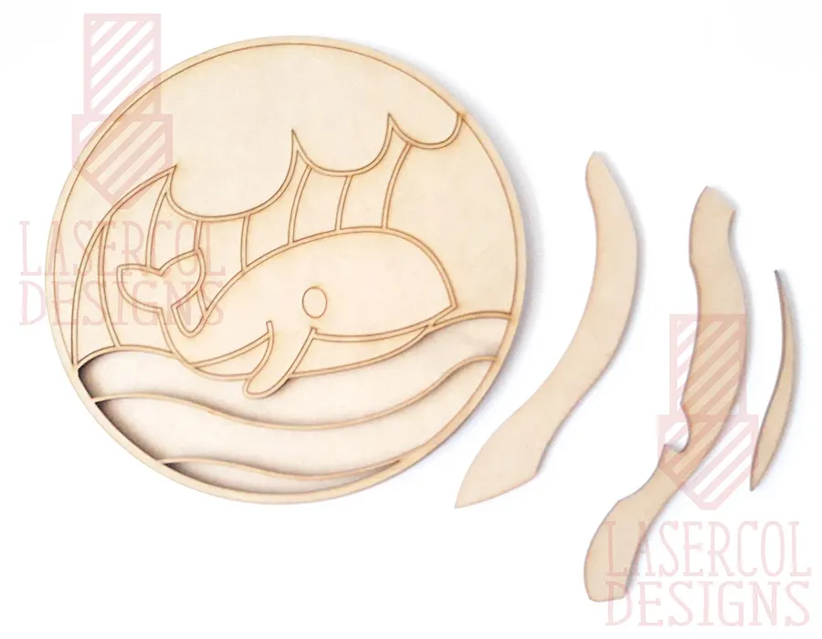 Whale DIY Paint Puzzle - Laser Cut Files product image (4)