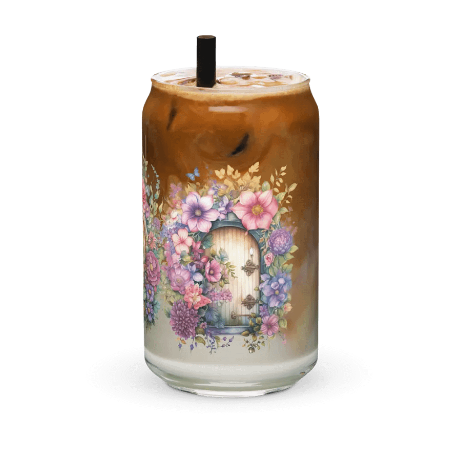 Floral Fairy Doorway Glass Can Sipper product image (12)
