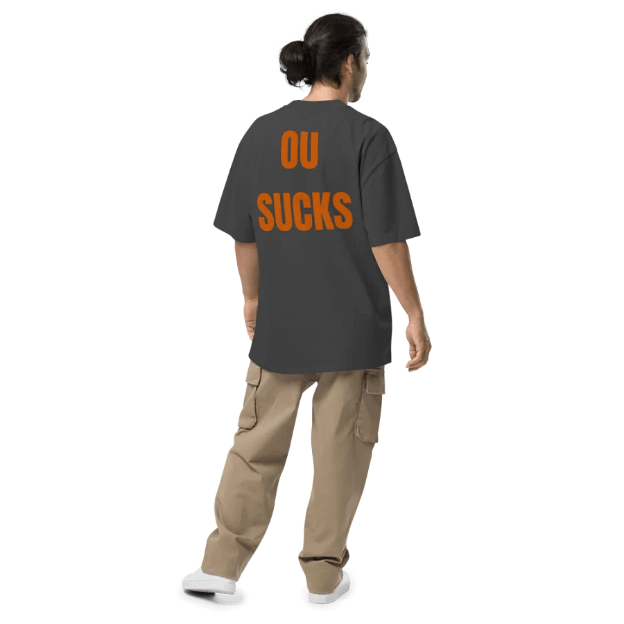 OU SUCKS Red River Rivalry Bold Statement Oversized T-Shirt product image (6)