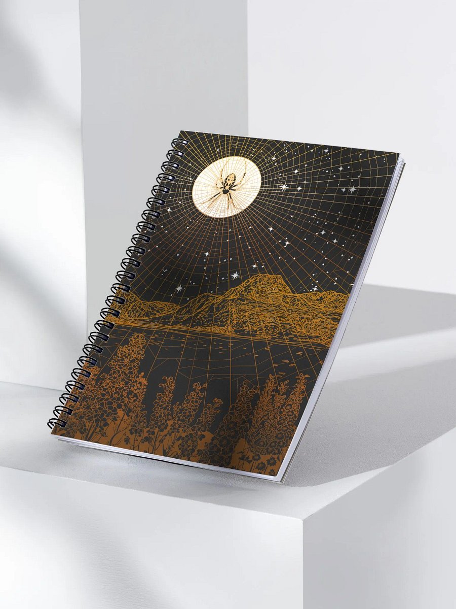 Golden Spiderweb and Larkspur Spiral Notebook product image (3)