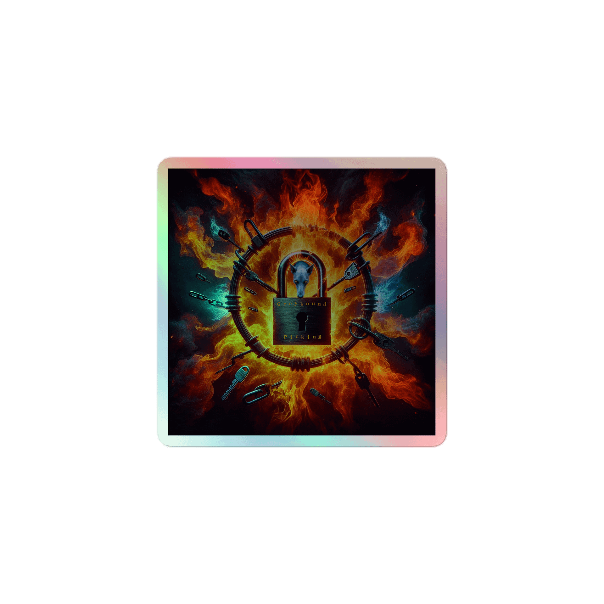 Holographic FireLock Vinyl Sticker product image (1)