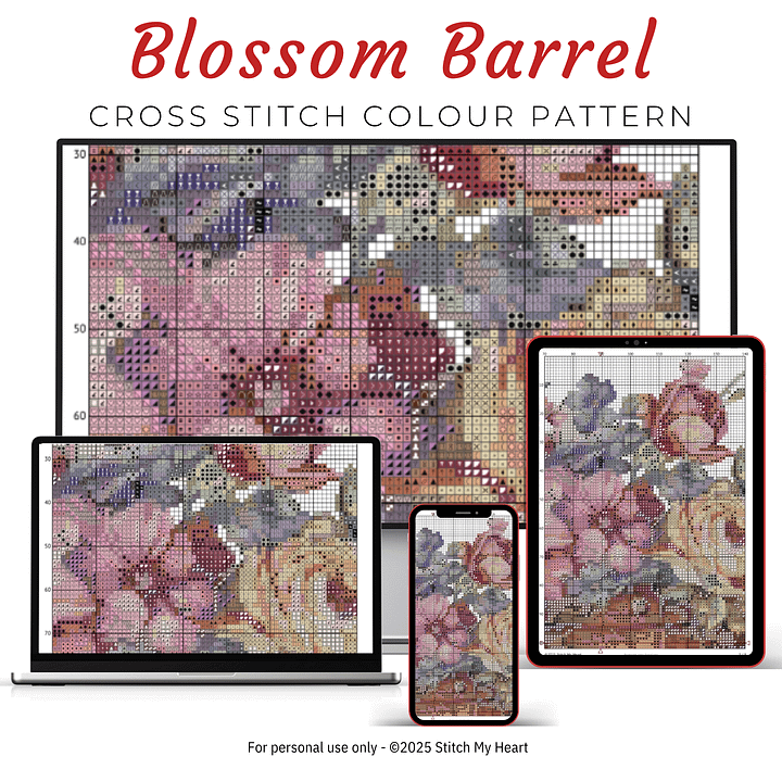 Blossom Barrel Cross Stitch Pattern product image (2)