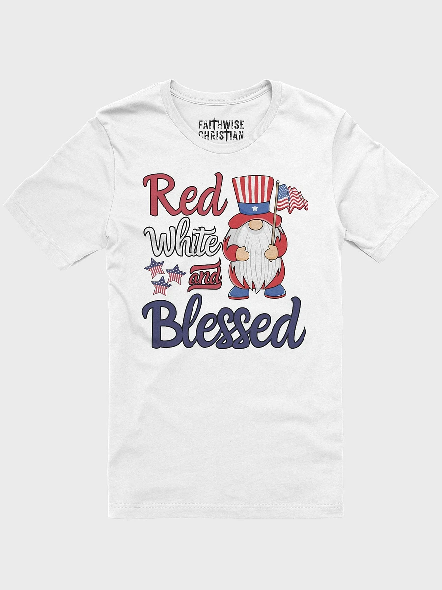 Red, White And Blessed Gnome T-Shirt product image (9)