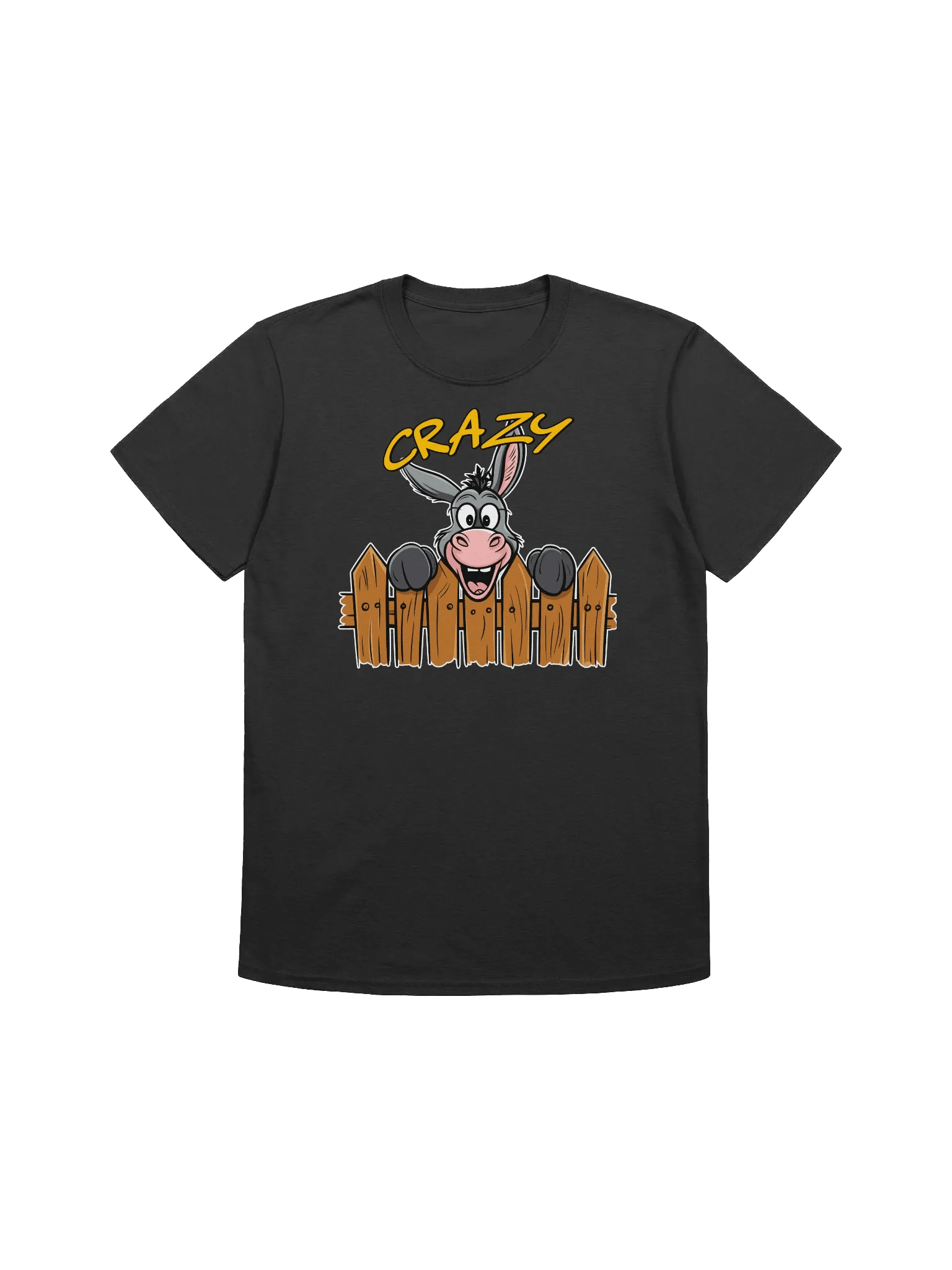Funny Donkey - "Crazy" Peek Over Fence Graphic T-Shirt product image (7)