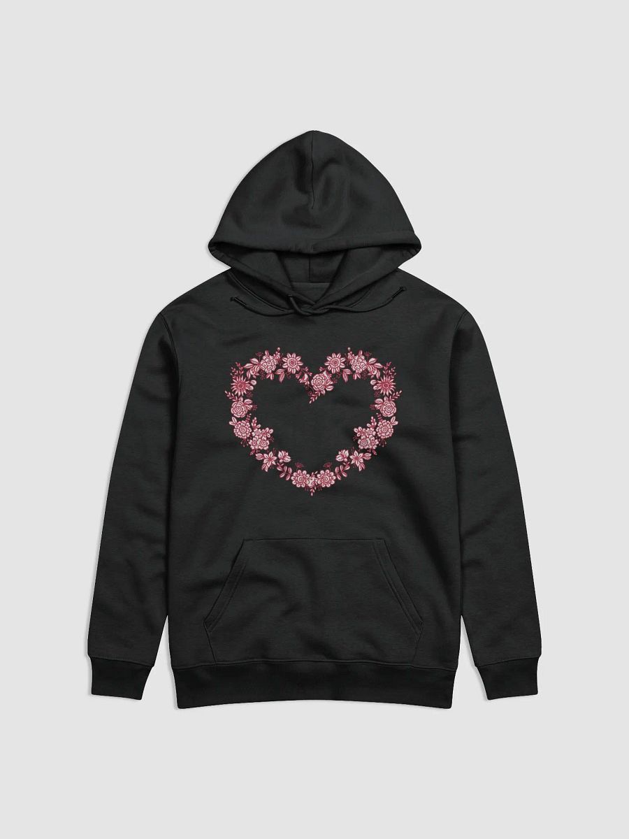 Red Floral Heart Unisex Essential Eco Hoodie product image (4)