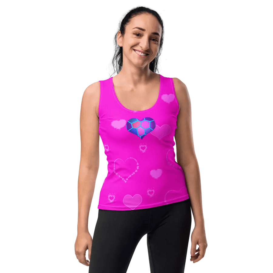 DiesmaHeart Hot Pink Hearts Tank Top product image (10)