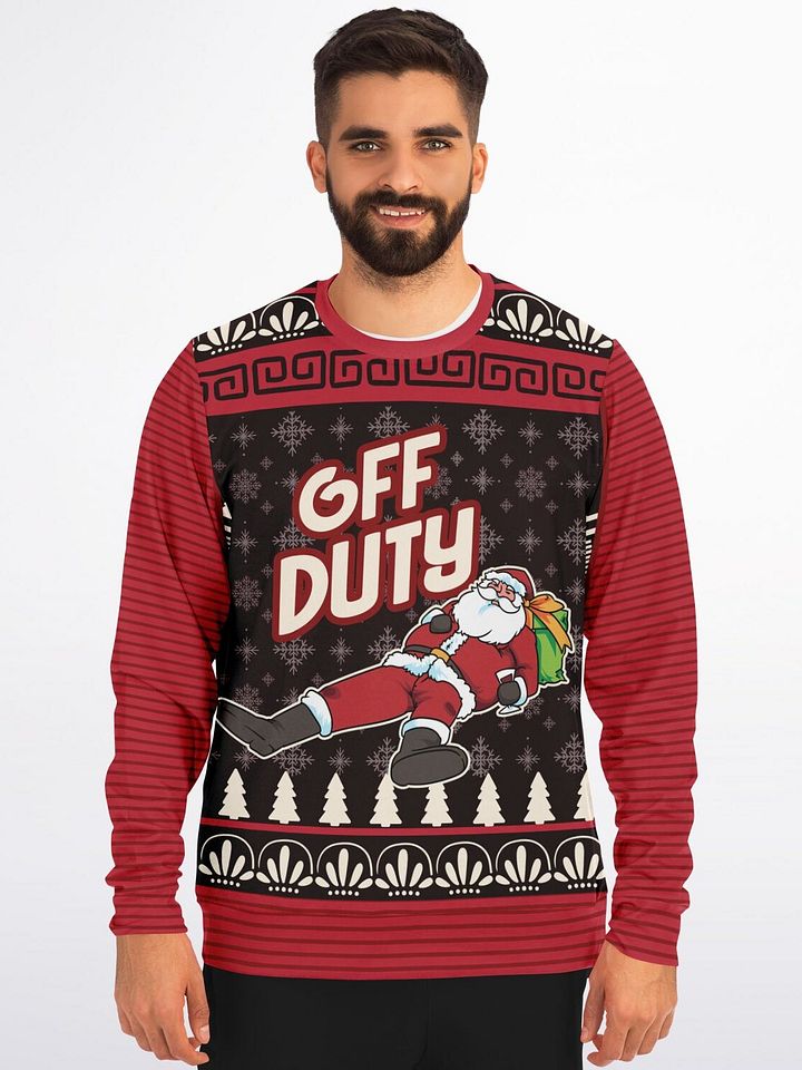 Funny “Off Duty Santa” Relaxed Christmas Sweatshirt | Relaxed Holiday Jumper | Lazy Santa Claus Party Outfit | Cozy Unisex Xmas Gift product image (1)