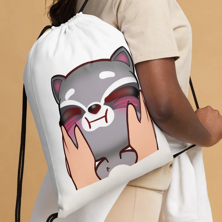 Cute Raccoon Drawstring Bag product image (4)