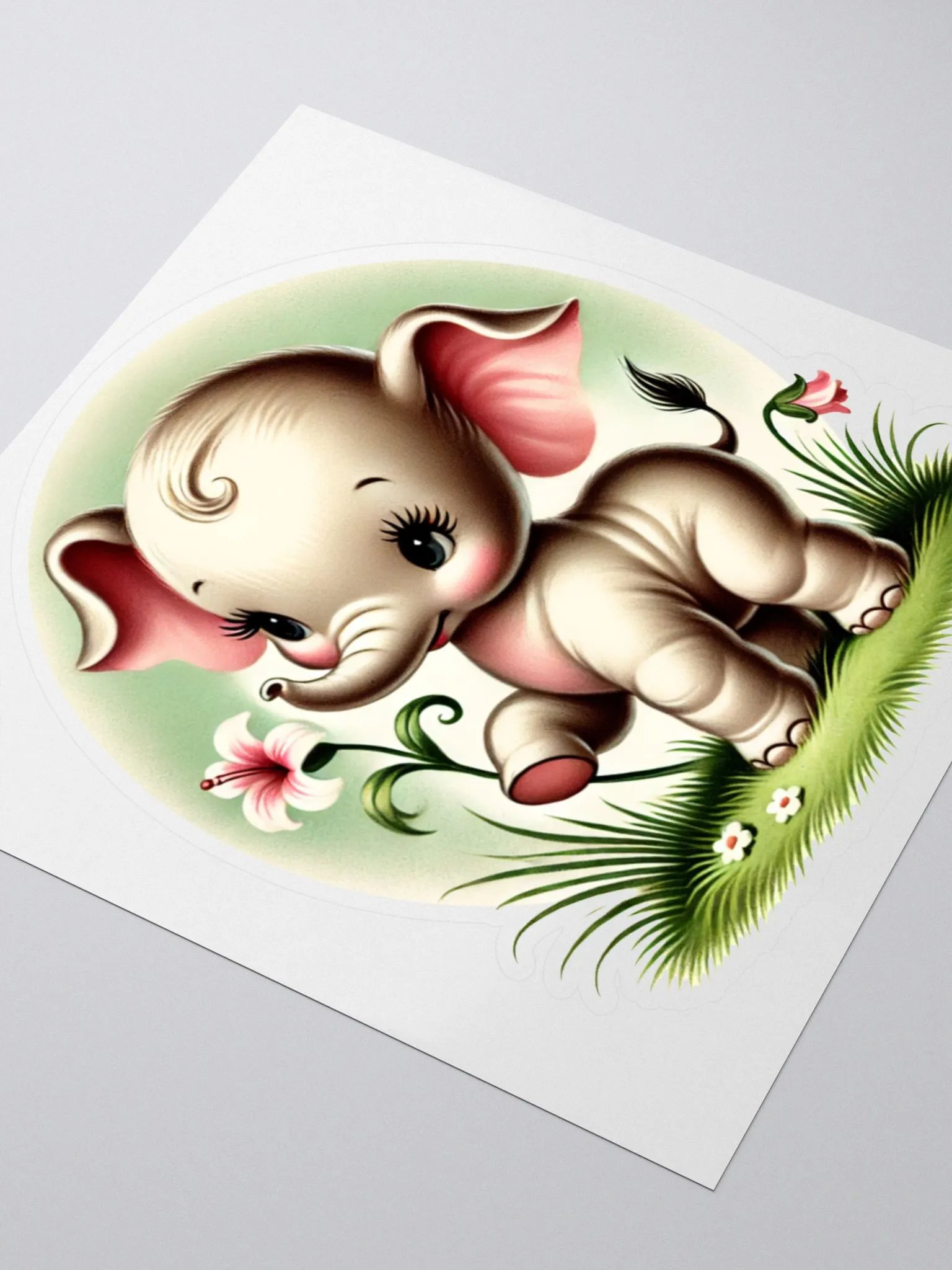 Adorable Baby Elephant Kiss-Cut Stickers - Retro Cuteness product image (8)